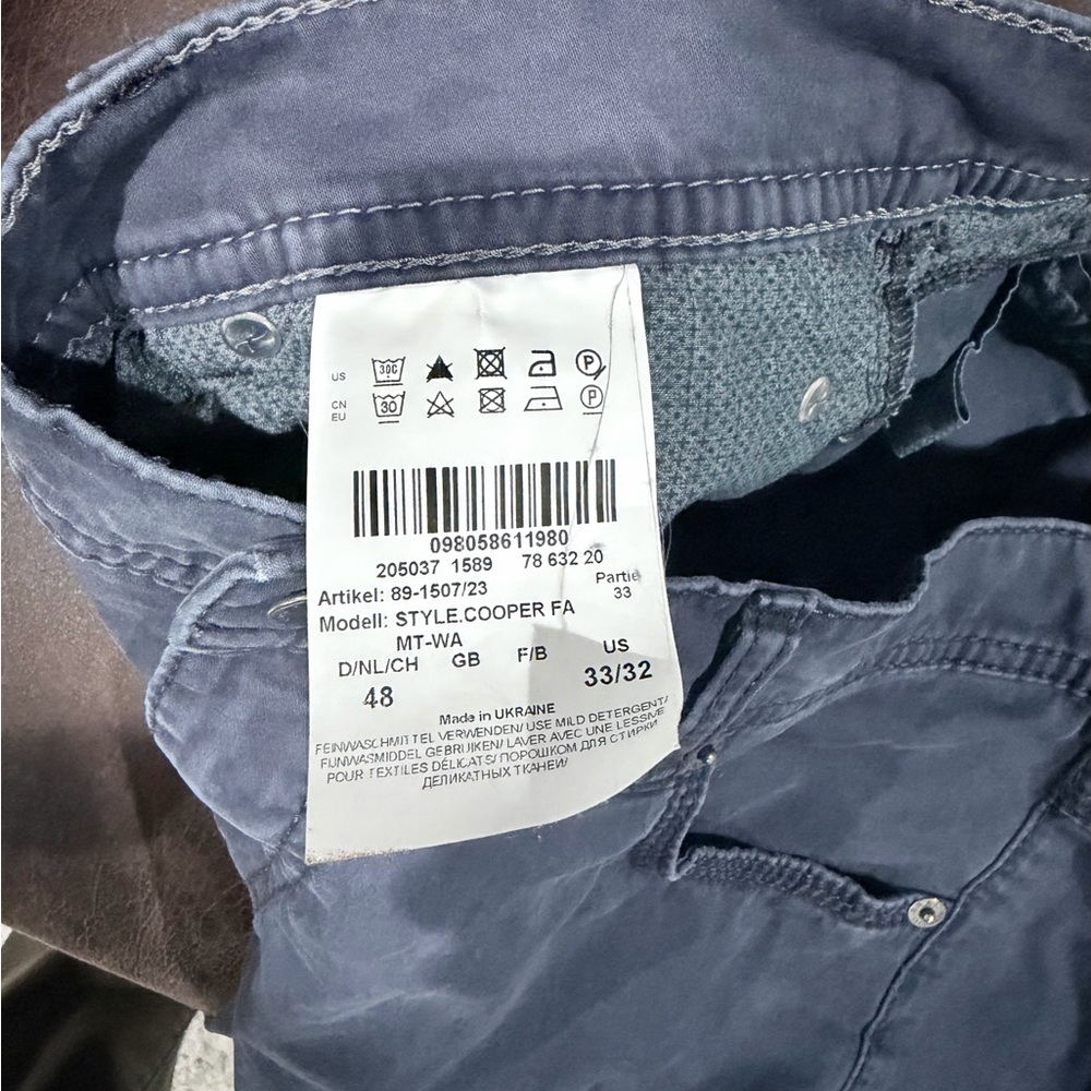BRAX Cooper Fancy Pants Men’s 33x32 – Regular Fit Dark Blue Chino - Picture 3 of 8